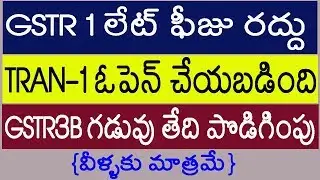 TRAN-1 RE-OPENED, GSTR3B DATE EXTENDED, GSTR1 LATE FEE WAIVED