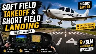Soft field take off and Short field Landing on the Cirrus SR20 at KBLM New Jersey