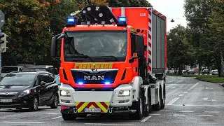 [4￼-Achser WLF mit Kran!] Einsatzfahrten WLF-K + AB-Rüst, HLF & RTW Berufsfeuerwehr Kiel!