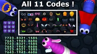 NEW 11 CODES Slither.io - 2021 ALL CODES Slitherio CROWN / WINGS / BUNNY EARS (32 Cosmetics) + A.I.