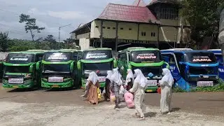 Cek Parkiran Bus Rombongan Ponpes Walisongo Situbondo di Sunan Muria 