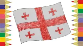 How To Draw Flag of Georgia | Easy drawing lesson #drawing