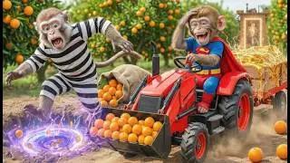 Smart Monkey Makes a Clever Plan After Food Gets Stolen 🍊🐒 | Monkey on the Farm