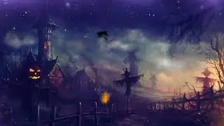 Halloween Visuals Graveyard With Haunted House No Sound