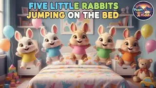 Five Little Rabbits Jumping on the Bed 🐇 | Fun Kids Song | Nursery Rhyme