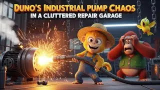 Dunos industrial pump chaos in a cluttered repair