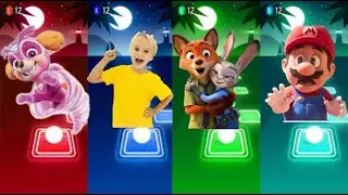 Tiles Hop PAW PATROL 🆚 SUPER MARIO 🆚 ZOOTOPIA 2 🆚 VLAD AND NIKKI EDM RUSH