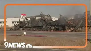 Crash involving 3 semis closes I-70 in Aurora