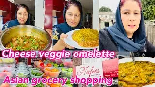 Cheese Veggie Omelette || Asian Grocery Shopping | Kashmiri Mutton Korma | Pakistani Mom Day Routine