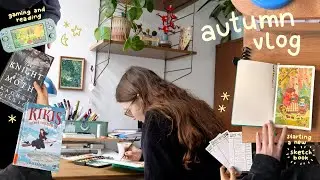 starting a new sketchbook, reading and doing autumn things 🐿🍄‍🟫🍂 artist vlog