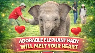 Excited Baby Elephant Runs to Tourists and Plays | Heartwarming Wildlife Moment 🐘