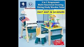 British EVOCELER 3 in 1 Building Blocks Ergonomic Multi-functional Children Table with Chair