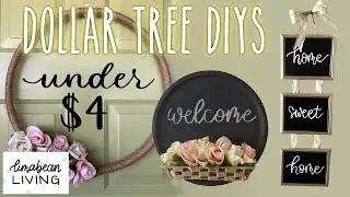3 DOLLAR TREE DIYS UNDER $4 EACH | Pizza Pan Sign, Hula Hoop Wreath, Hanging Frames