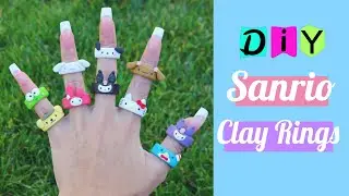 DIY Sanrio Clay Ring_How to make cute rings with clay / school crafts / clay crafts