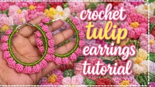 Viral crochet tulip earring tutorial 🌷