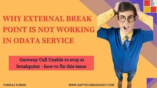 Why External Break Point is not working in OData Service Gateway Call and how to fix this issue