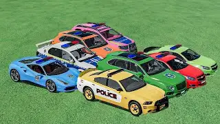 TRANSPORTING ALL COLORS DACIA POLICE CARS VW , BENTLEY , CHEVROLET , FERRARI,  DODGE VEHICLES ! FS22