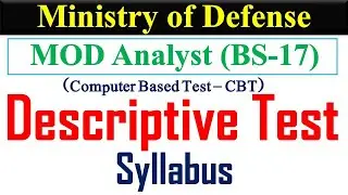 MOD Analyst Descriptive Test | MOD Analyst Syllabus | Computer Based Descriptive Test | Analyst Jobs