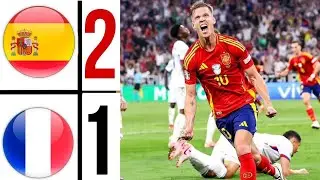 France Vs Spain EURO 2024 Semi Final | HIGHLIGTS | lamine yamal goal, dani olmo kolomuani Goal