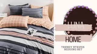 LUNA HOME Trendy Stripes Design, Bedding Set in UAE