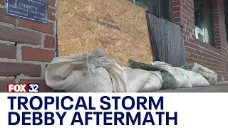 Tropical Storm Debby leaves roads flooded in downtown Charleston