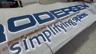 Customized panel LED backlit lettering board signs are used for store logo signboards.
