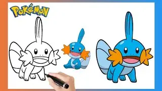 How to Draw Pokemon Mudkip | Easy Step by Step Drawing Tutorial 
