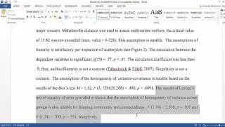 The Doctoral Journey: Part 12 of 12: Write a Results Section for a MANOVA