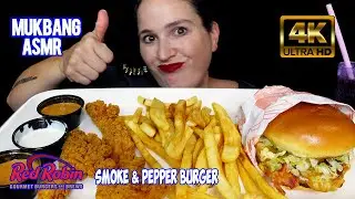 [ASMR MUKBANG] RED ROBIN | SMOKE & PEPPER BURGER