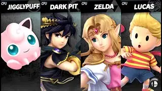 Jigglypuff VS Dark Pit VS Zelda VS Lucas LV 9 CPU Battle Super Smash Bros Ultimate