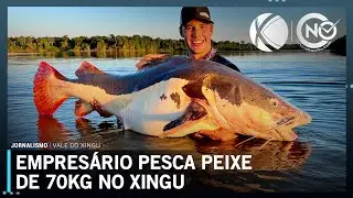 Empres&aacute;rio goiano consegue recorde mundial por pesca de peixe de 70 kg no rio Xingu | SBT Altamira