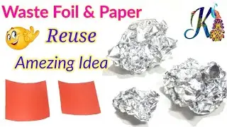 Best out of waste foil paper | amezing handmade craft ideas |Waste material wall hanging idea
