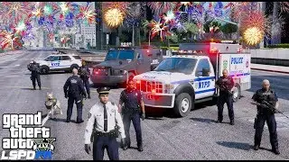 GTA 5 Mod NYPD Protecting Times Square During New Years Eve Party With Fireworks