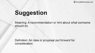 Suggestion Meaning