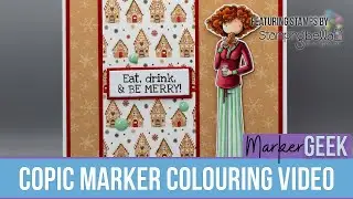 Copic Marker Colouring Stamping Bella Uptown Girl Poppy loves Gingerbread rubber stamp