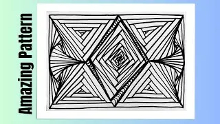 Freehand amazing drawing//satisfying cool line drawing//3D illusion art// 3D art// Amazing pattern