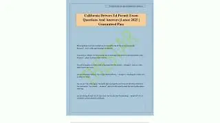 California Drivers Ed Permit Exam Questions And Answers Latest 2025  Guaranteed Pass54