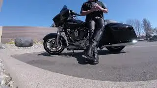 Enjoying the sun in leather