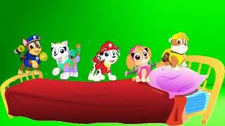 Five Little Puppies Jumping On The Bed 💚(Paw Patrol Version)