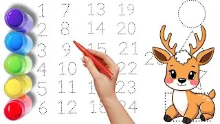 NUMBERS, ABCD, A to Z, Kids rhymes, collection for writing along dotted lines for toddlerABC song