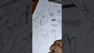 WATCH TILL END🌺..#flowers#drawing#draw#art#girldrawing#drawingforkids#cutedrawing#short#shorts#viral