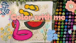 Relaxing Beach Coloring ASMR 🌴 Marker Sounds | Flip-Flops, Sand & Summer Calm