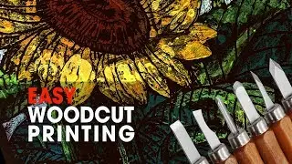 DIY Easy Woodcut printing painting tutorial - start to finish