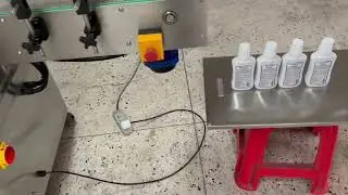 pressure sensitive label applicator machine for shampoo shower gel bottles
