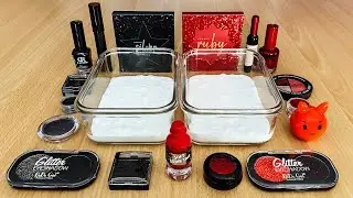 Red vs Black | Mixing Makeup into Slime Satisfying ASMR 4K Ultra-HD