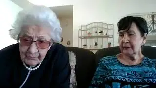 101year old Pearl Stonefish visits with Chief Sampson