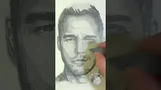 Chris Pratt Graphite Speed Drawing | 30 Seconds of Amazing Realism | Art by Mikel Sean  #shortsfeed