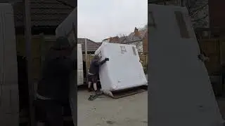 Want to know how you get a hot tub off a flatbed truck? 💪 🦺 🚚 🏡