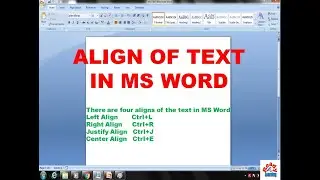 Align of Text in MS Word Left Right Center Justify  || Ready 4 Learning ||