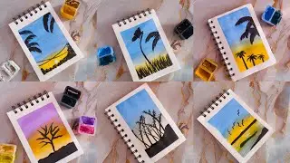 10 Beautiful & Easy Painting Ideas | Aesthetic Gouache Art for Beginners | Step-by-Step Tutorial 🎨✨